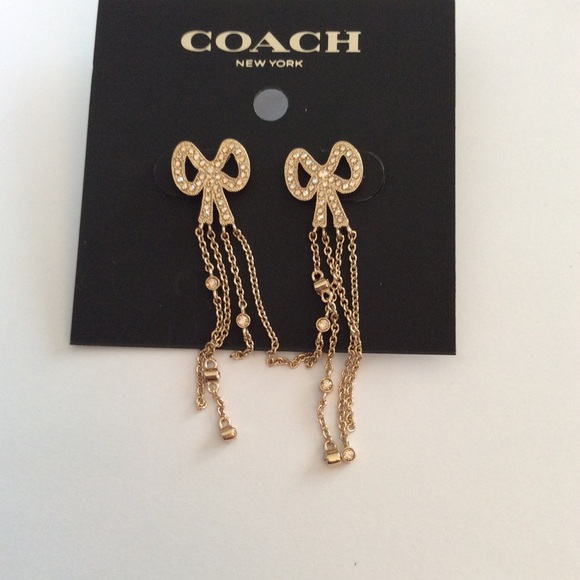 Authentic Coach Bow Earrings NWT - Picture 2 of 3